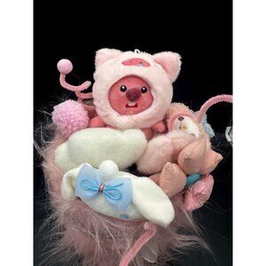 Premium Plush Gift Basket with Stuffed Animals & Flowers (11”)